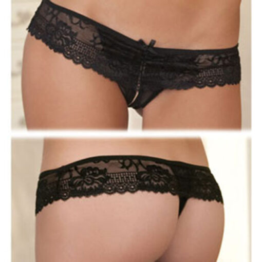 Rene Rofe Crotchless Lace Boyshort M-L