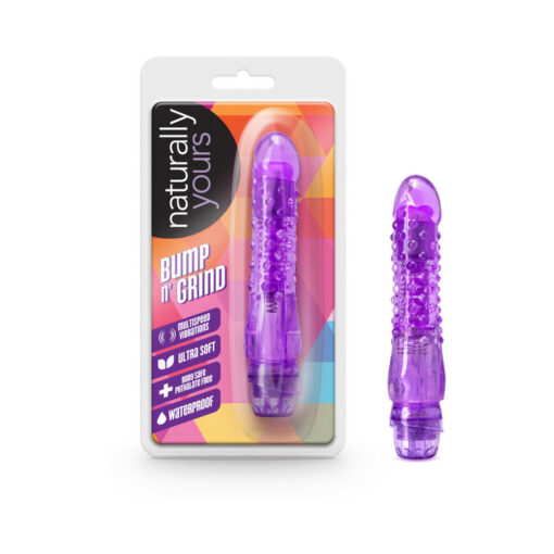 Naturally Yours Bump n' Grind Textured Slimline Vibrator Purple