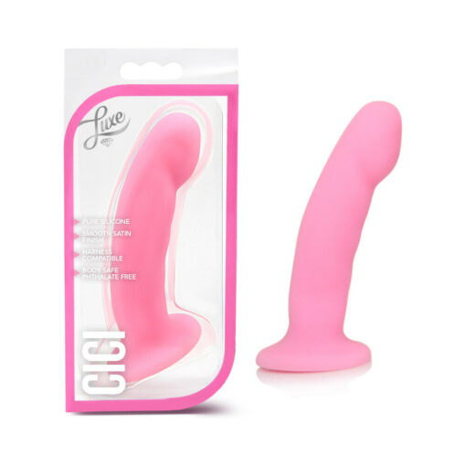 Luxe Cici 6.5 in. Curved Silicone Dildo Pink