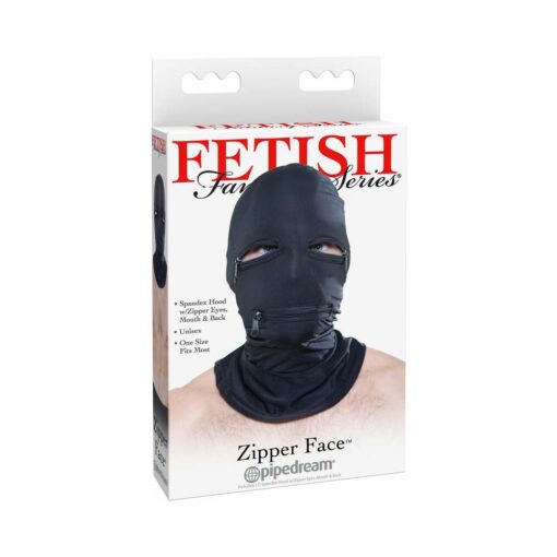 Pipedream Fetish Fantasy Series Zipper Face Hood Black