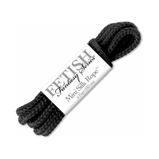 Pipedream Fetish Fantasy Series Mini Silk Rope 1.8 m - 6 ft. Black