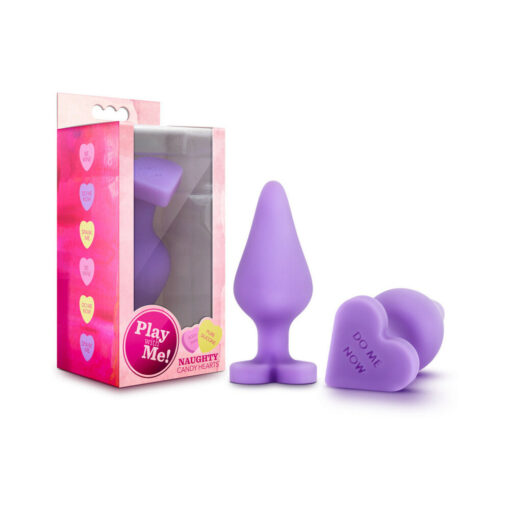 Play with Me Naughty Candy Hearts 'Do Me Now' Anal Plug Purple