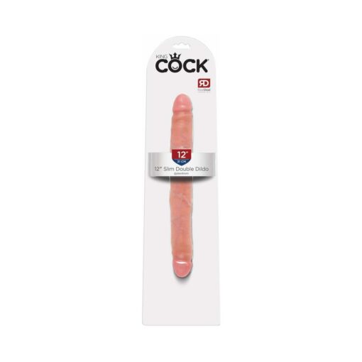 Pipedream King Cock 12 in. Slim Double Dildo Realistic Beige