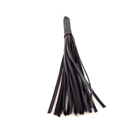 Rouge Flogger, Leather Spiral Black