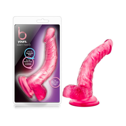 B Yours Sweet 'n Hard 7 Realistic 8.5 in. Dildo with Balls Pink