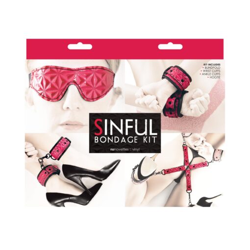 Sinful Vinyl Bondage Kit Pink