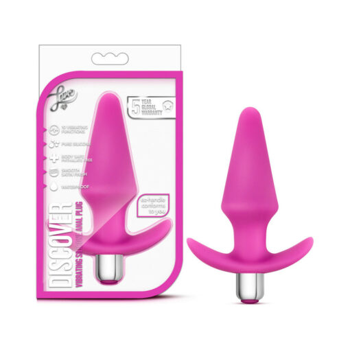 Luxe Discover Vibrating Silicone Anal Plug Pink