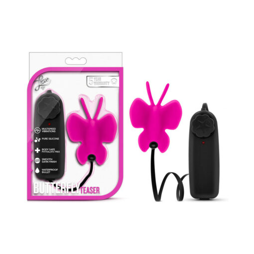 Luxe Butterfly Teaser Remote-Controlled Silicone Mini Vibrator Fuchsia