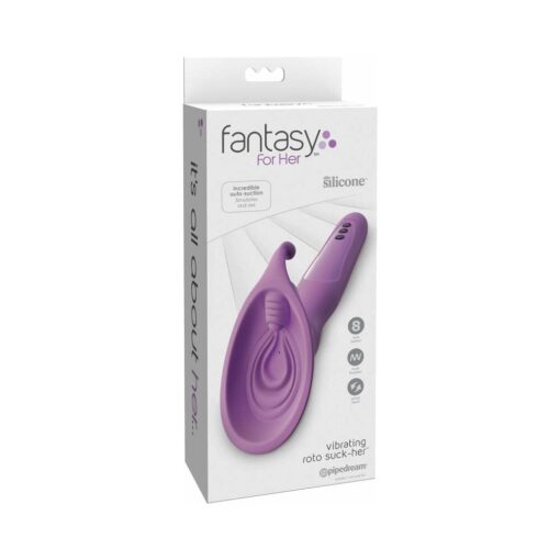 Fantasy For Her Vibrating Roto Suck-Her Silicone Vulva Pump Purple