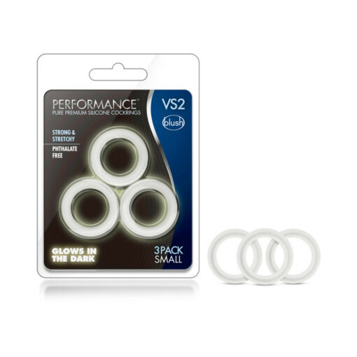 Performance VS2 Pure Premium Silicone Cockrings 3-Pack Small White