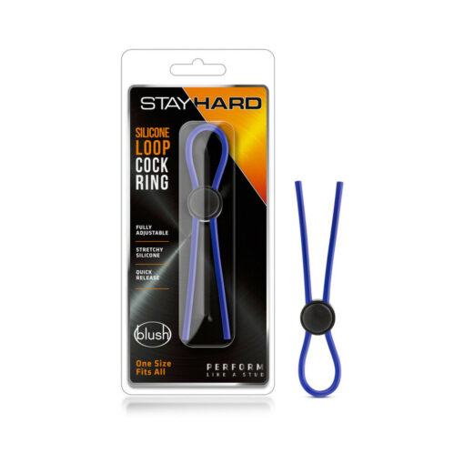 Stay Hard Silicone Loop Lasso-Bolo Cockring Blue