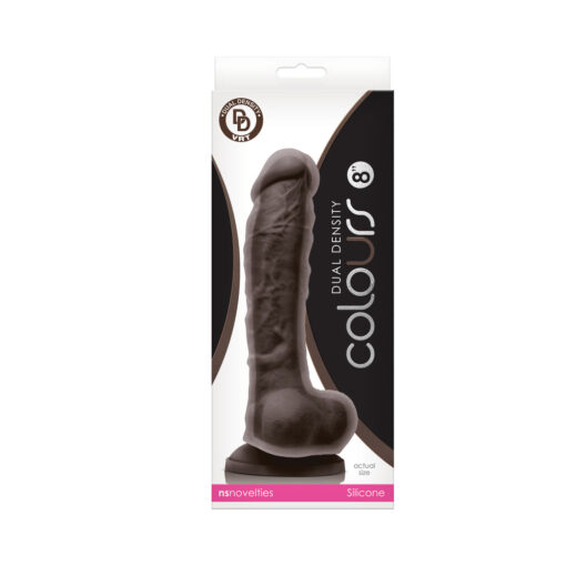 Colours Dual Density 8 in. Dildo Dark Brown