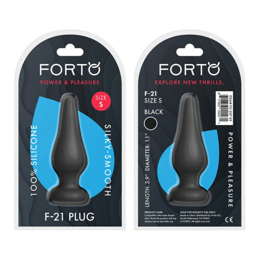 Forto F-21 Tear Drop Silicone Anal Plug Small Black