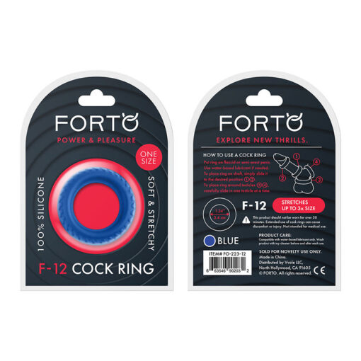 Forto F-12 Liquid Silicone Cockring 35mm Blue