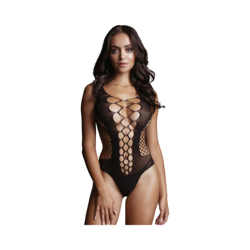 Le Desir Contrast Fence Net Teddy Black O-S