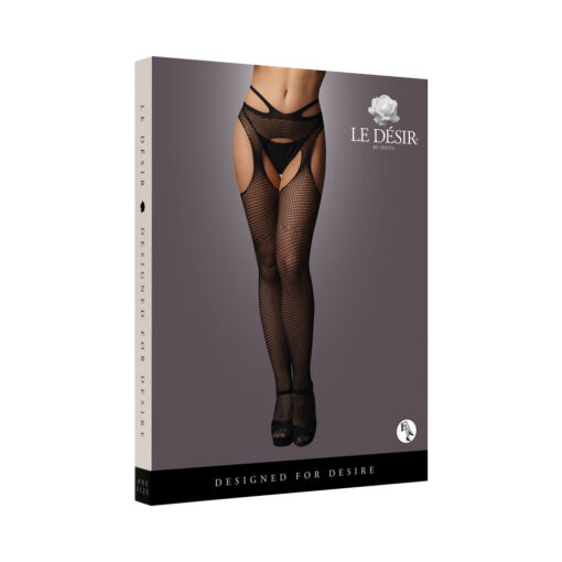 Le Desir Suspender Pantyhose With Strappy Waist Black O-S