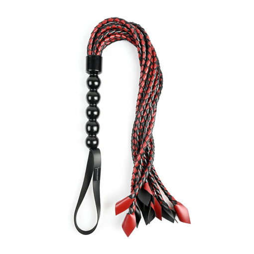 Sportsheets Saffron Braided Flogger Red-Black