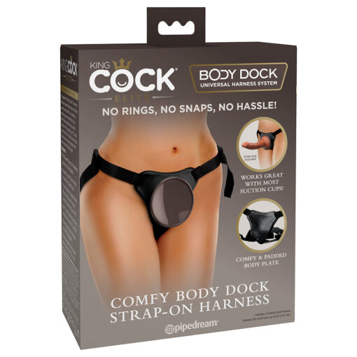 Pipedream King Cock Elite Comfy Body Dock Strap-On Harness Black