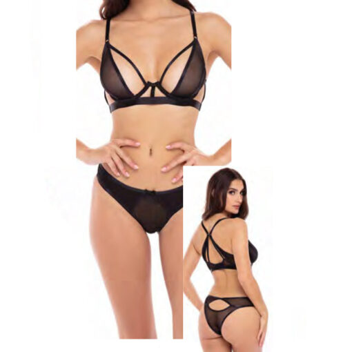 Rene Rofe New In Town 2-Piece Bra Set Black M-L