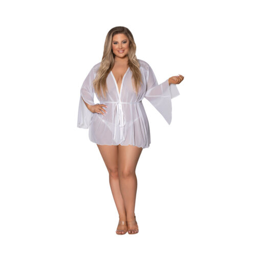 Magic Silk Modern Romance Short Robe White Queen Size