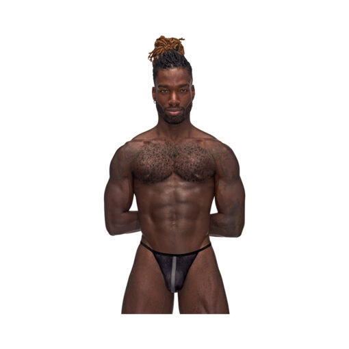 Male Power Landing Strip Micro Thong Black L-XL