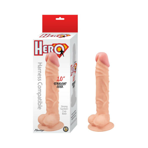 Hero Straight Cock 10 in. White