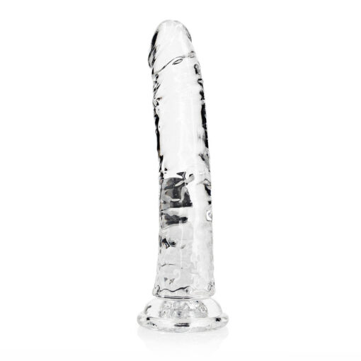 RealRock Crystal Clear Slim 9 in. Dildo Clear