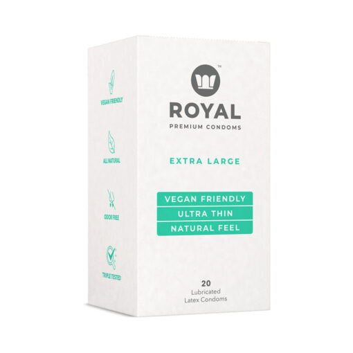 Royal Condom Extra Large Vegan Condoms 20-Pack