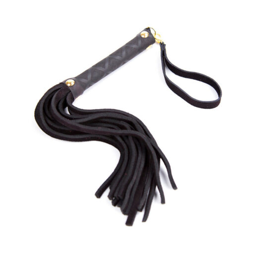 Ple'sur 11 in. Mini Leather Flogger Black