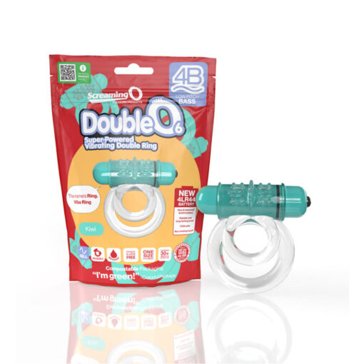 Screaming O 4B DoubleO 6 Vibrating Double Cockring Kiwi