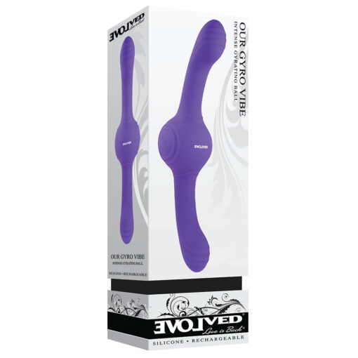 Evolved Our Gyro Vibe Rechargeable Dual Ended Gyrating Silicone Vibrator Purple