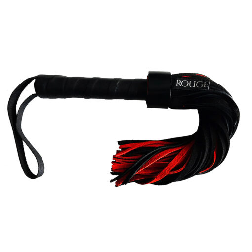 Rouge Short Suede Flogger Leather Handle Black-Red