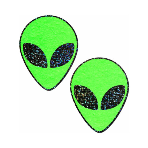 Pastease Glow-in-the-Dark Glitter Alien Pasties Green