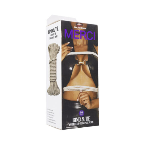 Merci Bind & Tie 6mm Hemp Bondage Rope 50 ft. Natural