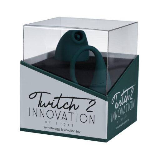 Twitch 2 Rechargeable Suction and Flapping Vibrator with Remote Control Vibrating Egg Forest Green