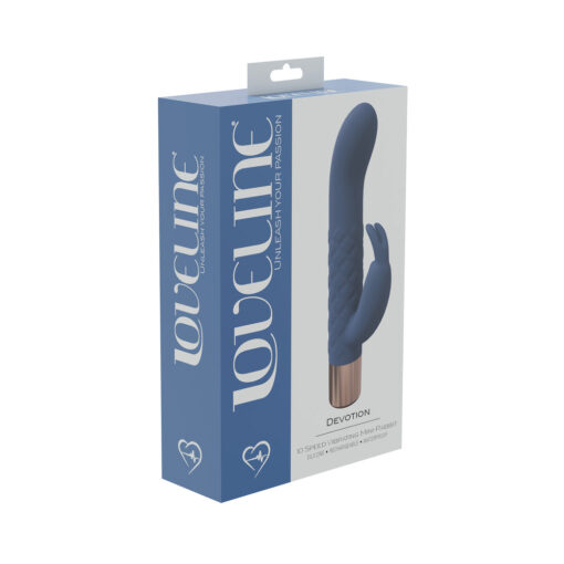 LoveLine Devotion 10 Speed Mini-Rabbit Silicone Rechargeable Waterproof Blue-Grey