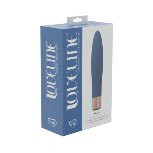 LoveLine Fame 10 Speed Mini-Vibe Silicone Rechargeable Waterproof Blue-Grey