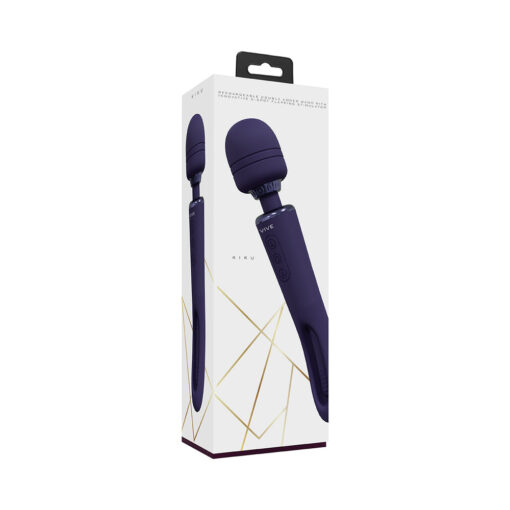 VIVE KIKU Rechargeable Double Ended Wand with Innovative G-Spot Flapping Stimulator Purple