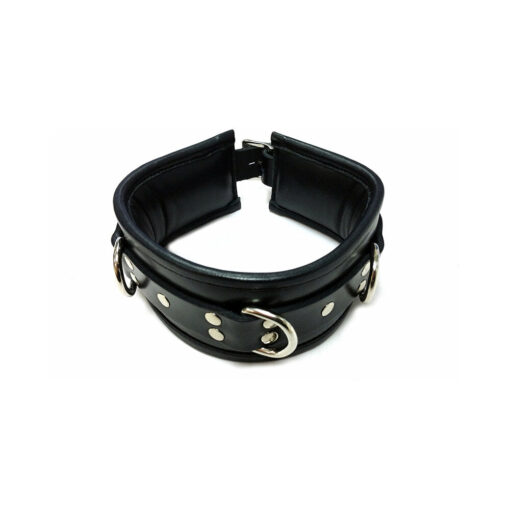 Rouge Leather Padded Collar Black-Black