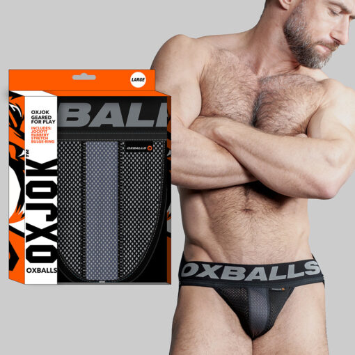 Oxballs Oxjok Airmesh Swagger Slider-Strap Jock Tar Black 2XL