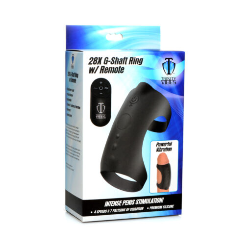 Trinity Men 28X G-Shaft Silicone Cock Ring with Remote