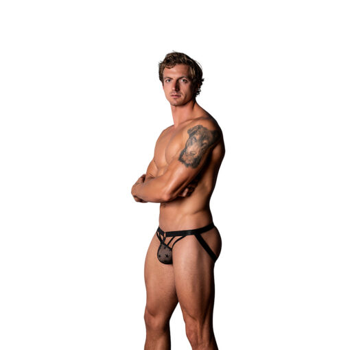 Male Power Love Star Jock with Ring Black S-M