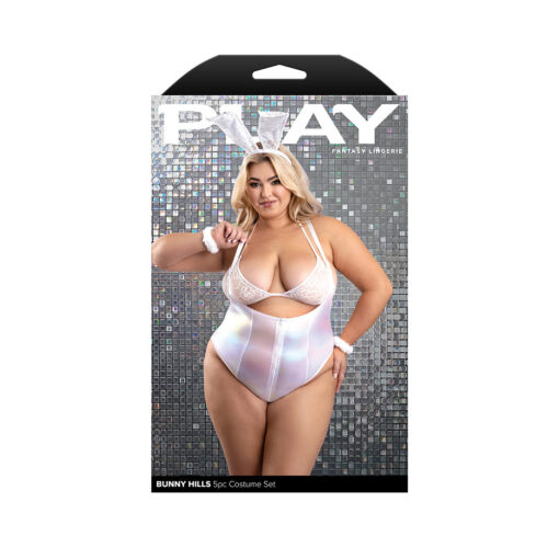 Fantasy Lingerie Play Bunny Hills 5-Piece Bunny Costume Set White 3XL-4XL