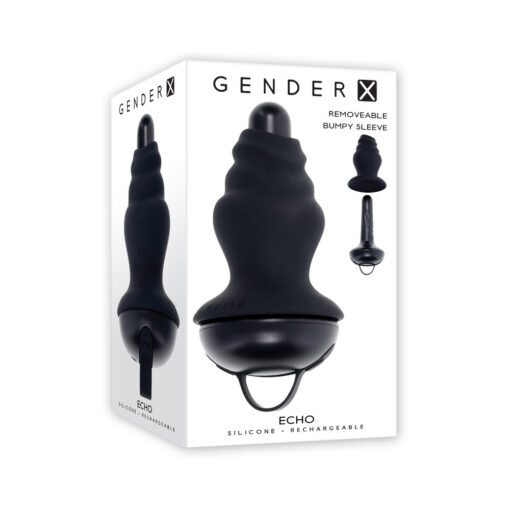 Gender X Echo Rechargeable Vibrating Sheathed Silicone Black