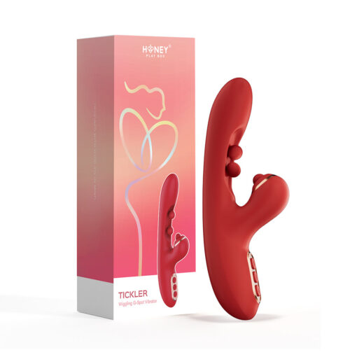 Honey Play Box Tickler Wiggling G-Spot Vibrator & Tapping Clitoral Stimulator Red