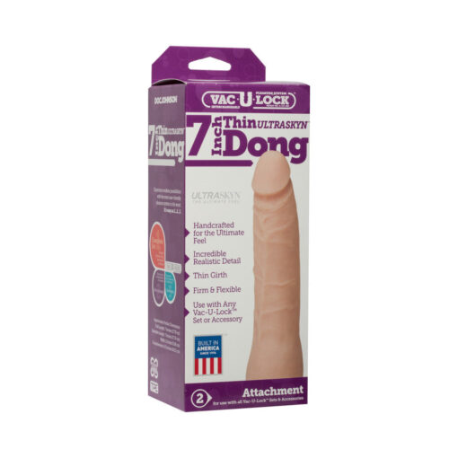 Vac-U-Lock- 7-Inch Thin Dong - ULTRASKYN White