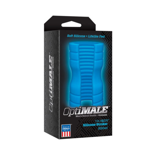 OptiMALE TRUSKYN Silicone Stroker Ribbed Blue