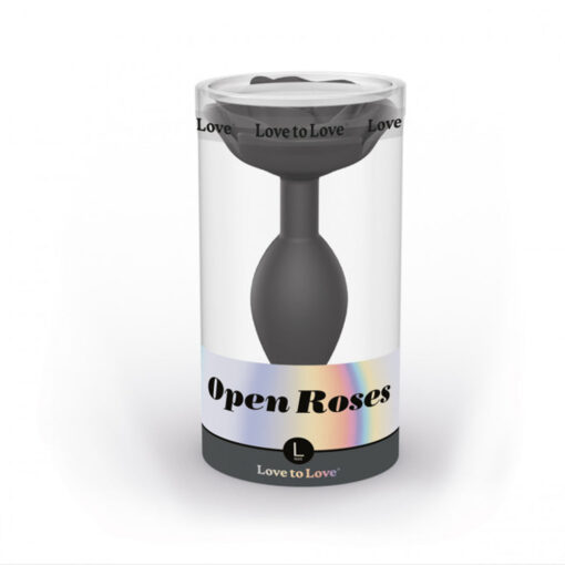 Love to Love Open Roses Silicone Anal Plug Black Onyx L