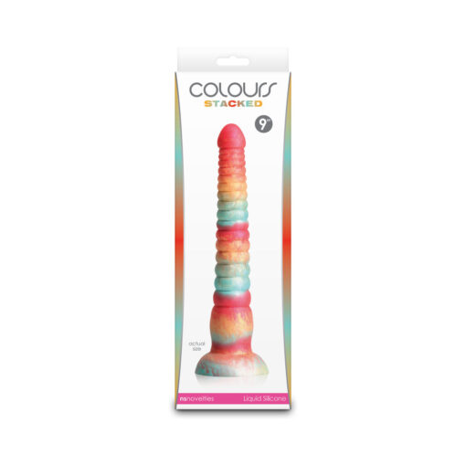 Colours Stacked 9in Dildo Red-Gold