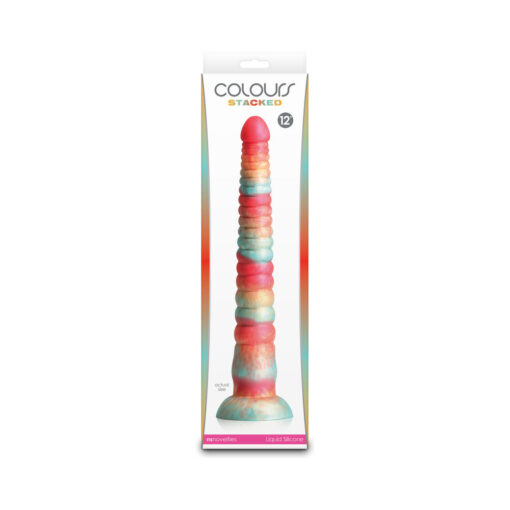 Colours Stacked 12in Dildo Red-Gold